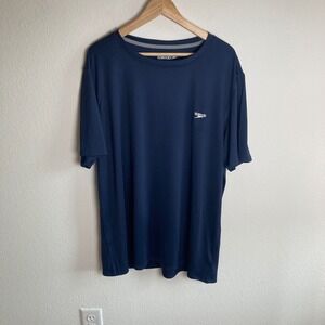 Speedo Mens 2XL Navy Short Swim Shirt SPF Coastal Performance Sun Protection